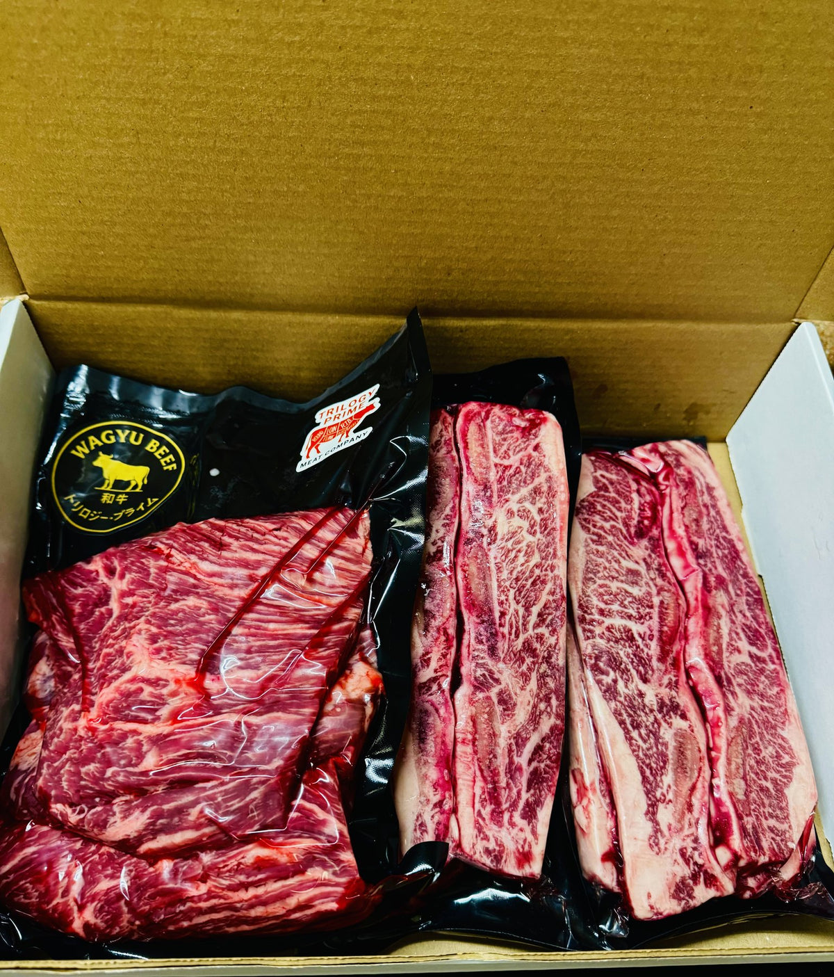 Trilogy Prime box with Wagyu fajita and short ribs